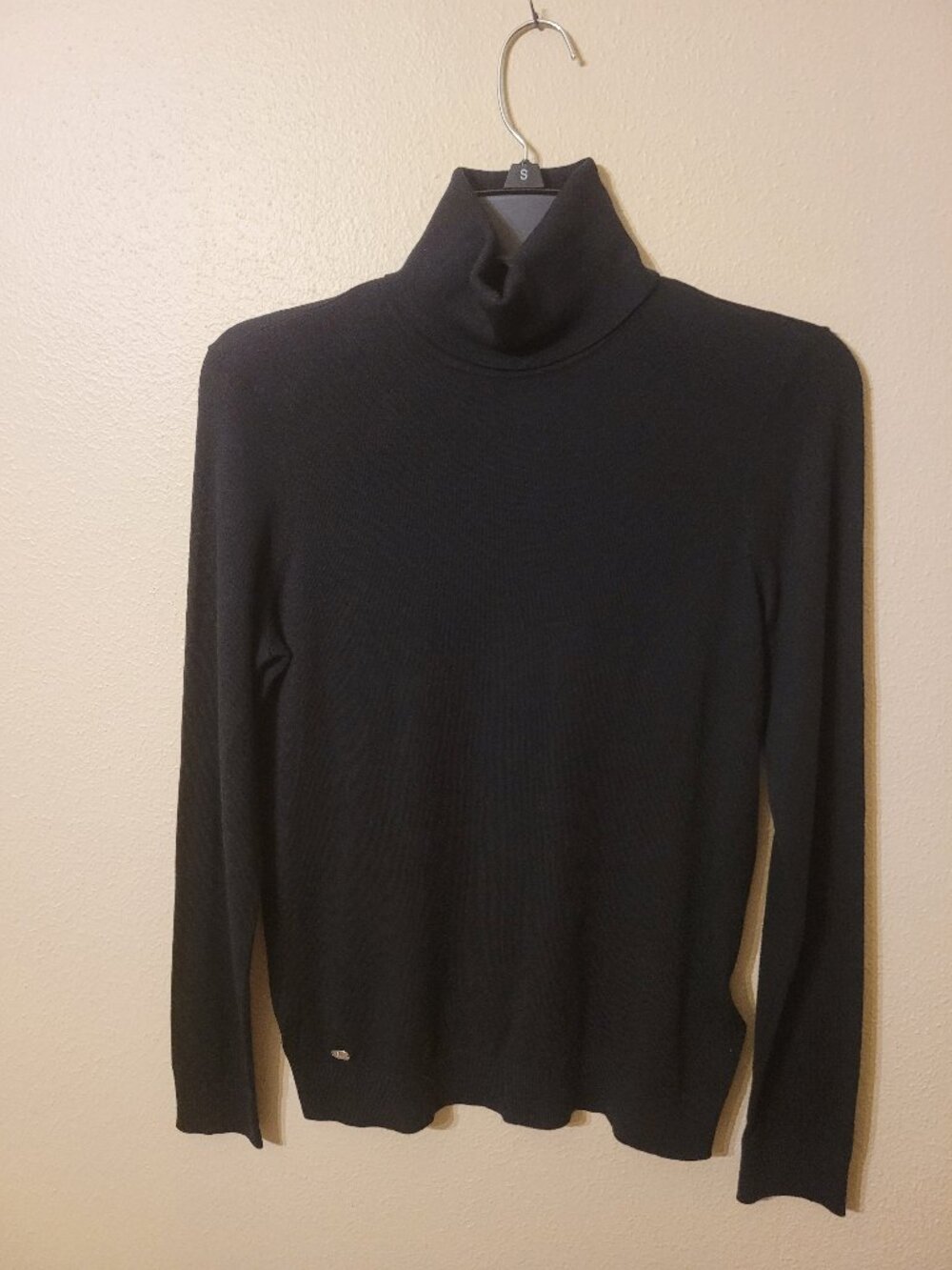 Lauren Ralph Lauren Classic Black Longsleeved Silk Blend Knit Turtleneck Size M